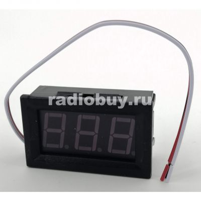 Безкорпусный цифровой вольтметр LED, DC (0-99,9V), 0,56 дюйма, 3-х проводной, рамка, цифры синие