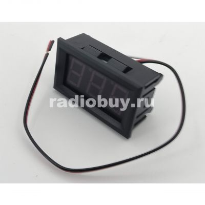 Безкорпусный цифровой вольтметр LED, DC (0-99,9V), 0,56 дюйма, 3-х проводной, рамка, цифры белые