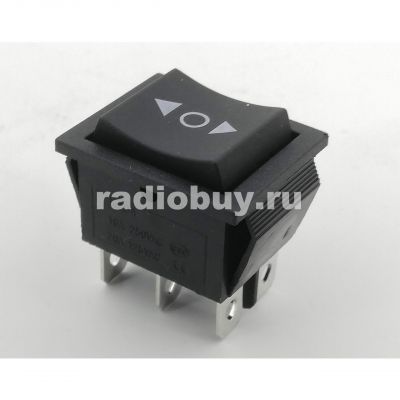 Переключатель RS-223-2 (KCD2-223), чёрный, без фиксации, на 3 положения(on-off-on)