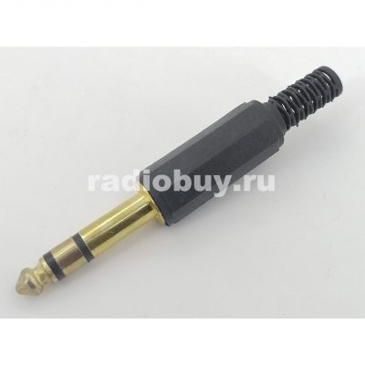 Джек 6,3 стерео, пластик, GOLD