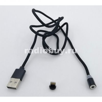 Кабель для заряда с магнитной насадкой USB A штекер - iPhone, 1м