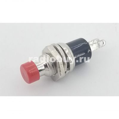 Кнопка мини ST-304B/PBS-10C-2, красная, без фиксации на размыкание