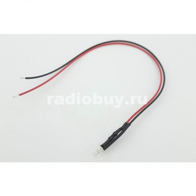 Светодиод 3мм, жёлтый, 12V, с проводами