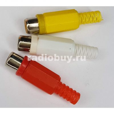Разъем RCA гнездо, пластик, жёлтый