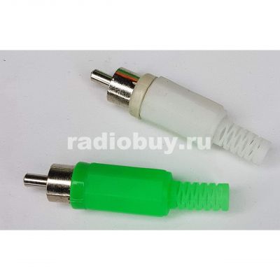 Разъем RCA штекер, пластик, жёлтый, белый