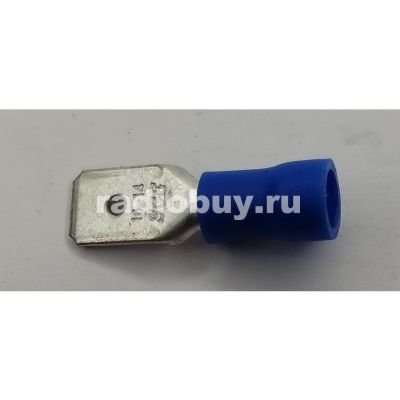 Штекер плоский изолированный, 6,3, синий